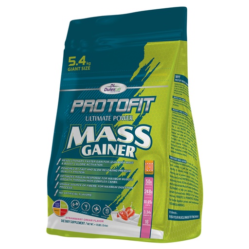 [6224008544456] DulexLab Protofit Mass Gainer-16Serv.-5.4KG-Strawberry