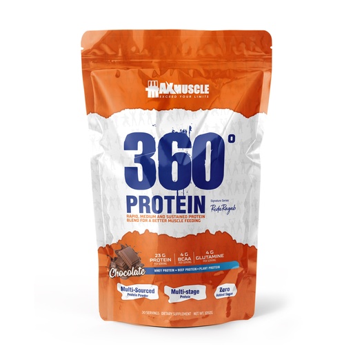 [6222023702127] Max Muscle 360 Protein Powder Reda Ragab Signature-30Serv.-1050G.-Chocolate