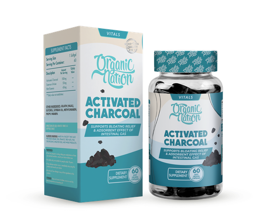 [6222023703513] Organic Nation Activated Charcoal-60Serv.-60Capsules