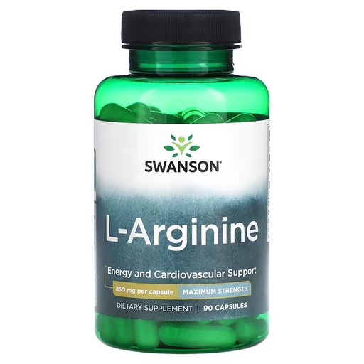 [087614117133] Swanson Maximum Strength L-Arginine 850MG.-90Serv.-90Capsules.