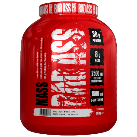 [5902448288819] Bad Ass Mass With Creatine+Glutamine-30serving-3kg-Chocolate