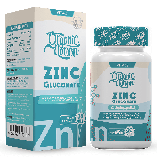 [6222023703667] Organic Nation Zinc Gluconate-30Serv.-30Tablets