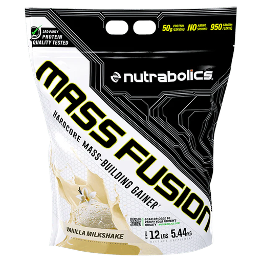 [752830618336] Nutrabolics Mass Fusion Gainer-22Serv.-5.44KG-Vanilla Milkshake