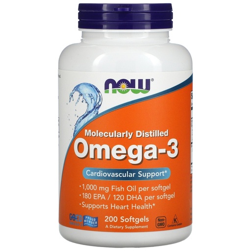 [733739016485] Now Foods Omega-3 Fish oil-100Serv.-200 Softgels