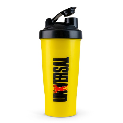 [6223007821827] Universal Shaker - Yellow Shaker With Black Lid  With Red &amp; Black Print