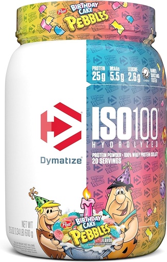 [705016600366] Dymatize ISO100-20Serv.-610G.-Birthday Cake Pebbles