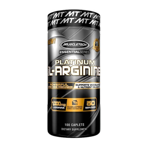 [631656203141] Muscletech Platinum L-Arginine 1000mg-50Serv.-100Tabs.